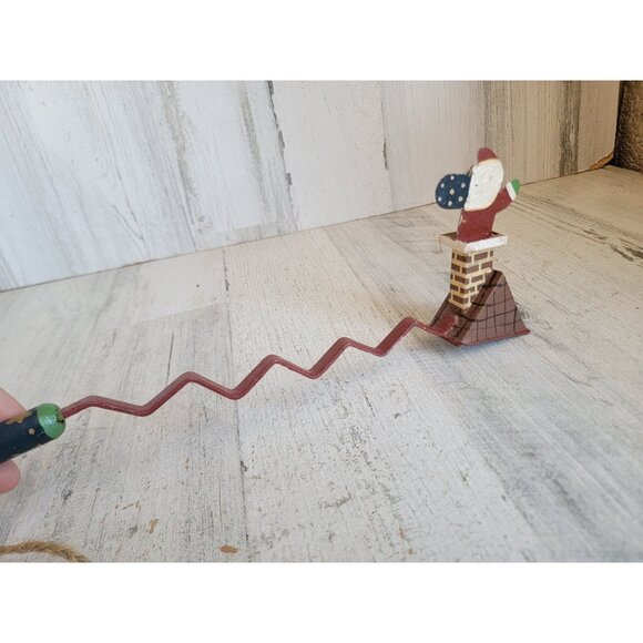 Vintage Santa Claus rooftop long hanging ornament Xmas unique - Picture 5 of 9